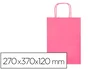 Q-connect Bolsa Papel Celulosa Rosa M con Asa Retorcida 270x370x120 mm (Paquete de 25)