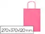 Q-connect Bolsa Papel Celulosa Rosa M con Asa Retorcida 270x370x120 mm (Paquete de 25)