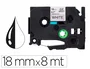 Q-connect Cinta TZE-241 Blanco-Negro 18mm 8m