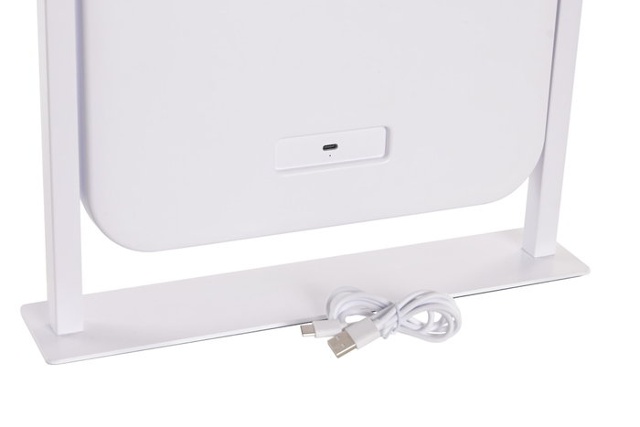 DKD Home Decor Espejo LED de Cristal Blanco con Control Táctil