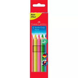 Faber Castell Lápices de Colores Jumbo Grip Neón Estuche 5 Ud