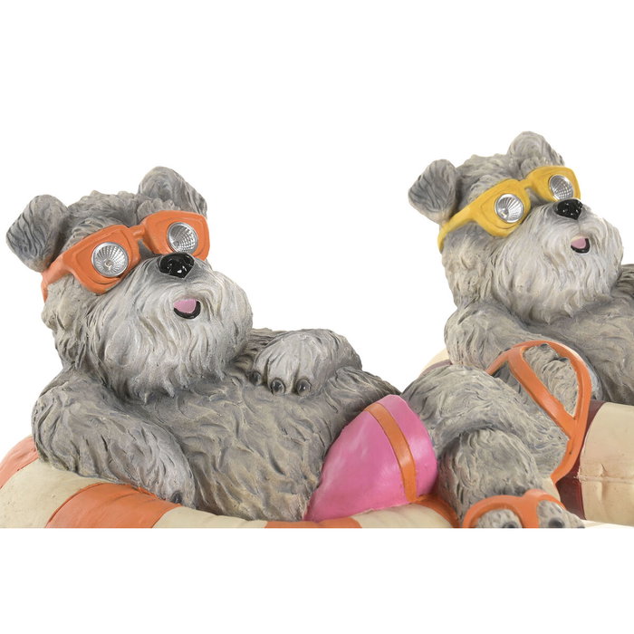 DKD Home Decor Set de 2 Figuras de Perro en Magnesia Multicolor