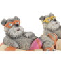DKD Home Decor Set de 2 Figuras de Perro en Magnesia Multicolor