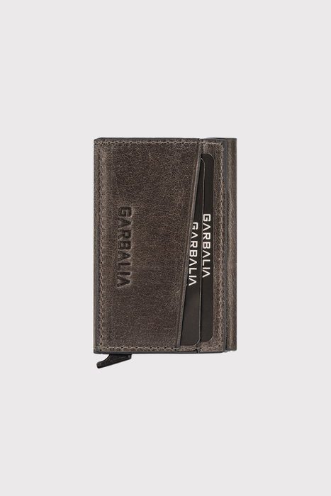 Zoozie Bags Tarjetero Gris Piel Auténtica Elegante y Funcional para Tarjetas de Crédito y Documentos 6.5x2x9.5 cm