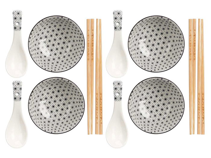 Kinvara Set 12 Piezas Sushi Blanco 37.5x7x25.5 cm (Set de 6)