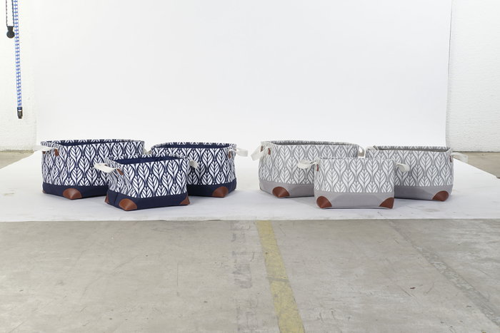 DKD Home Decor Cesta Boho Griazul Azul Marino Gris 30 x 24 x 40 cm Set 3 Piezas DKD Home Decor Cesta Boho Griazul Azul Marino Gris 30 x 24 x 40 cm Set 3 Piezas