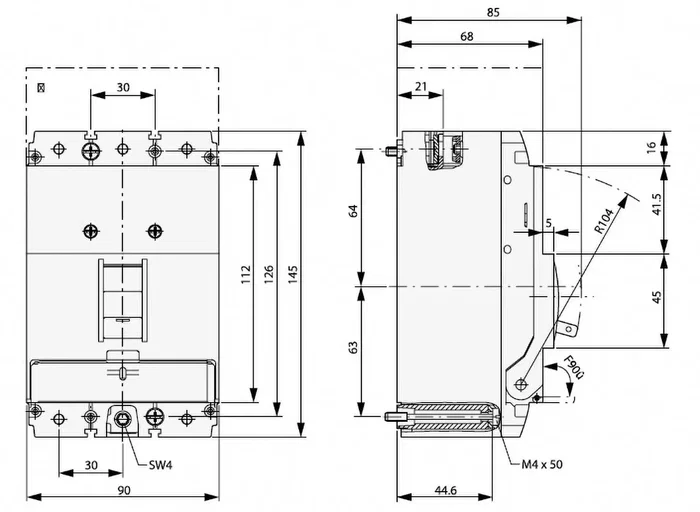 EATON ELECTRIC Interruptor de aislamiento LN1-100-I, 3 polos, 100A