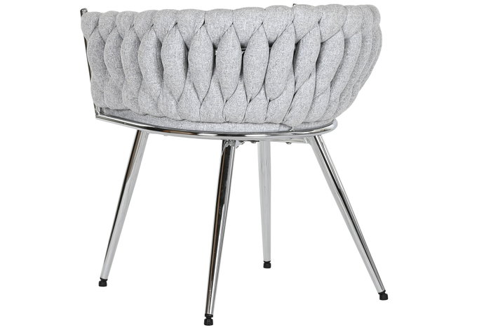 DKD Home Decor Silla Trenzada Gris de Poliéster y Metal DKD Home Decor Silla Trenzada Gris de Poliéster y Metal