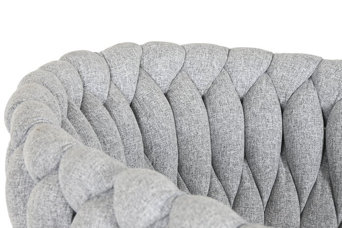 DKD Home Decor Silla Trenzada Gris de Poliéster y Metal DKD Home Decor Silla Trenzada Gris de Poliéster y Metal
