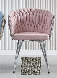 DKD Home Decor Silla Trenzada Gris de Poliéster y Metal