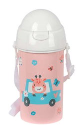 Botella de Agua Safta Jirafa Coral PVC 500 ml