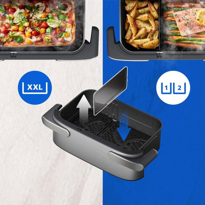 Philips Airfryer 5000 Series NA565/02 Megabasket 9,5L 2750W plata y negro Philips Airfryer 5000 Series NA565/02 Megabasket 9,5L 2750W plata y negro