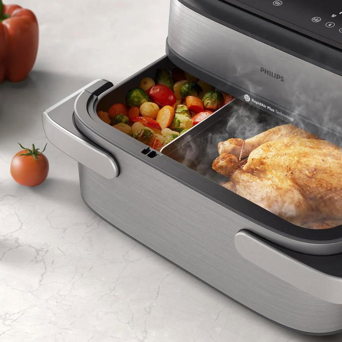 Philips Airfryer 5000 Series NA565/02 Megabasket 9,5L 2750W plata y negro Philips Airfryer 5000 Series NA565/02 Megabasket 9,5L 2750W plata y negro