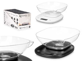 Kinvara Báscula Digital 5 kg con Recipiente 1000 ml, Plástico ABS/PS, Dimensiones 19 x 6 x 17 cm (Set de 12)