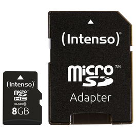 Intenso Tarjeta MicroSDHC de 8GB Clase 10, Velocidad de Lectura 25MB/s, Referencia 3413460