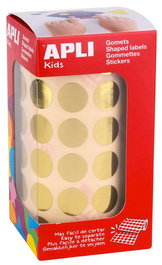 APLI Gomets Metalizados Rollo 59 Hojas Círculo Ø 15 mm Oro 2.832 uds.