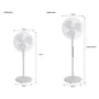Oceanic Ventilador de Piso, 3 Velocidades, Oscilante e Inclinable, Blanco, 44 cm de Diámetro, 45 W, OCEAVP45W3