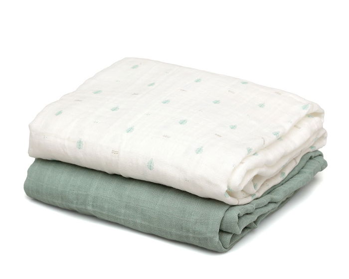 KioKids Set 2 Muselinas Salvia, Blanco Y Estampado 120x120 cm Bambú y Algodón Petit Moments KioKids Set 2 Muselinas Salvia, Blanco Y Estampado 120x120 cm Bambú y Algodón Petit Moments