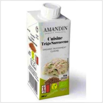 AMANDIN Crema de Trigo Sarraceno 200Ml 24Uds. Alternativa Vegana y Sin Gluten para Salsas AMANDIN Crema de Trigo Sarraceno 200Ml 24Uds. Alternativa Vegana y Sin Gluten para Salsas