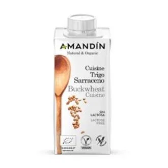 AMANDIN Crema de Trigo Sarraceno 200Ml 24Uds. Alternativa Vegana y Sin Gluten para Salsas