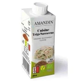AMANDIN Crema de Trigo Sarraceno 200Ml 24Uds. Alternativa Vegana y Sin Gluten para Salsas