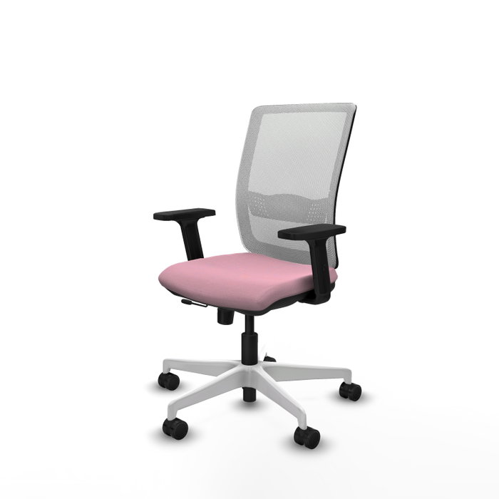 PIQUERAS Y CRESPO Silla de oficina Haches Rosa y Blanca