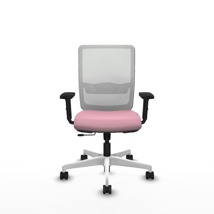 PIQUERAS Y CRESPO Silla de oficina Haches Rosa y Blanca
