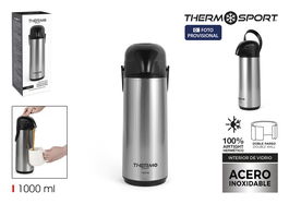 Thermosport Termo de Acero con Dispensador 1L - 11.7 x 33.9 x 14.1 cm (6 Unidades)