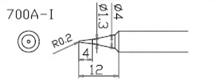 QUICK Pico de soldadura tipo cono 0,2mm Q200G-I