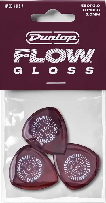 Dunlop Pack de 3 Púas Flow Gloss 2.00 mm Ultex para Guitarra - Precisión y Velocidad