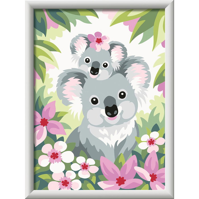 Ravensburger Creart Serie D Classic Lienzo para Pintar con Números - Adorables Koalas 20050 - Puzzle Artístico +9 Años