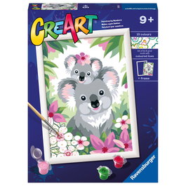 Ravensburger Creart Serie D Classic Lienzo para Pintar con Números - Adorables Koalas 20050 - Puzzle Artístico +9 Años