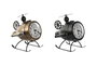 DKD Home Decor Reloj de Sobremesa Metal Helicopter Surtido de 2 Unidades