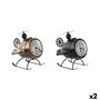 DKD Home Decor Reloj de Sobremesa Metal Helicopter Surtido de 2 Unidades