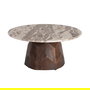 Mesa Centro Madera-Mármol Salón 90 X 90 X 40 cm
