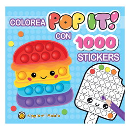 GATO DE HOJALATA Hamburguesa ('Pop it') Colorea con 1000 stickers