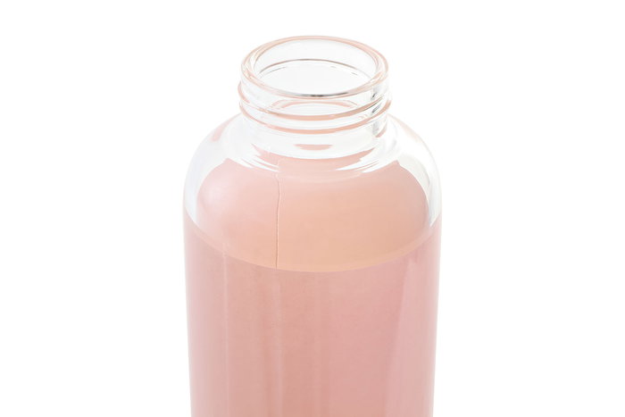 DKD Home Decor Botella Rosa 6.5 x 23.5 x 6.5 cm (6 Unidades) 550ml Borosilicato Inox Apto Microondas Lavavajillas