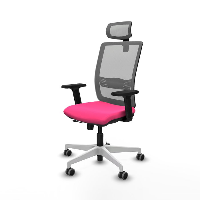 PIQUERAS Y CRESPO Silla de oficina Haches Rosa y Gris