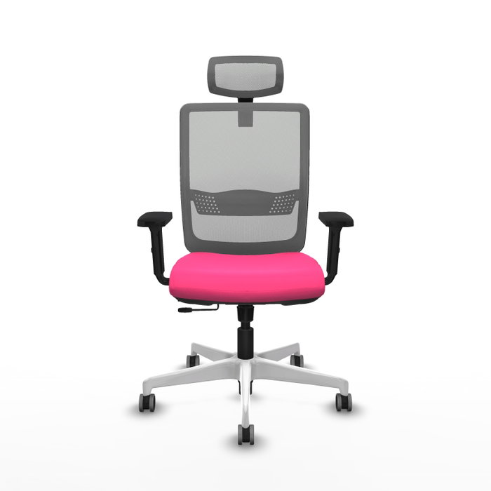 PIQUERAS Y CRESPO Silla de oficina Haches Rosa y Gris