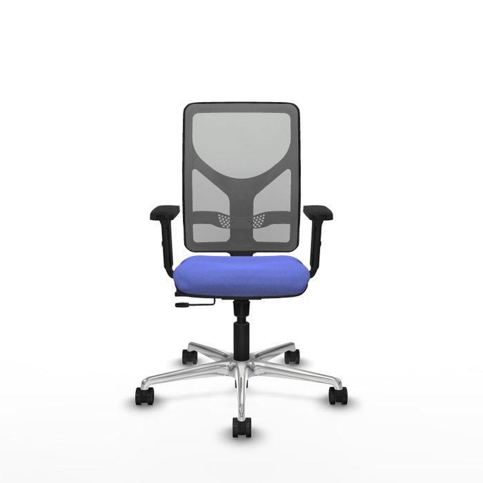 PIQUERAS Y CRESPO Silla de oficina Motilla con mecanismo Sincro/Traslack, Azul claro y Gris