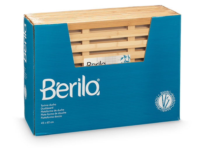 Berilo Alfombrilla Antideslizante Bambú Natural 45 x 62 cm (Set de 12)