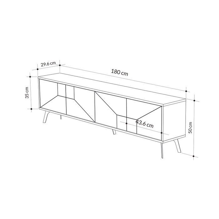 Hanah Home Soporte TV Dune Roble 180x50x29.6 cm Moderno Industrial Escandinavo Hanah Home Soporte TV Dune Roble 180x50x29.6 cm Moderno Industrial Escandinavo