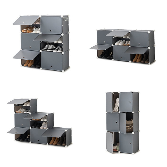 Zapatero Modular Portátil InnovaGoods Gris 36 pares