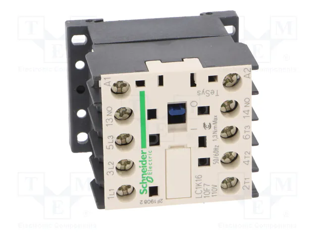 SCHNEIDER ELECTRIC LC1K1610F7 TeSys K Contactor 3-polar 16A 110VAC
