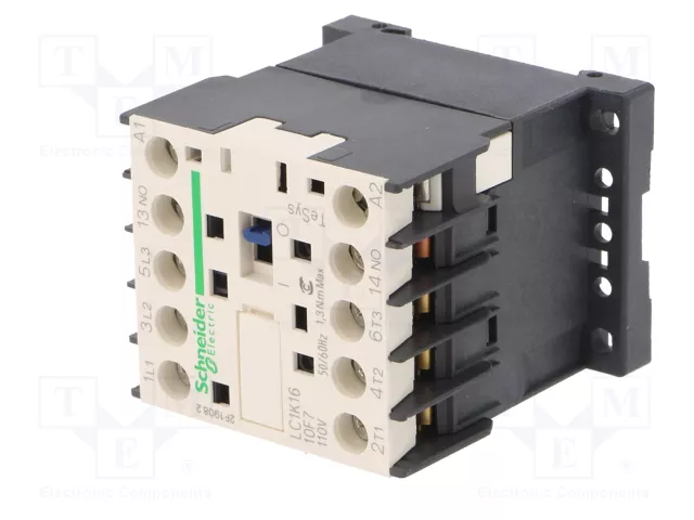 SCHNEIDER ELECTRIC LC1K1610F7 TeSys K Contactor 3-polar 16A 110VAC