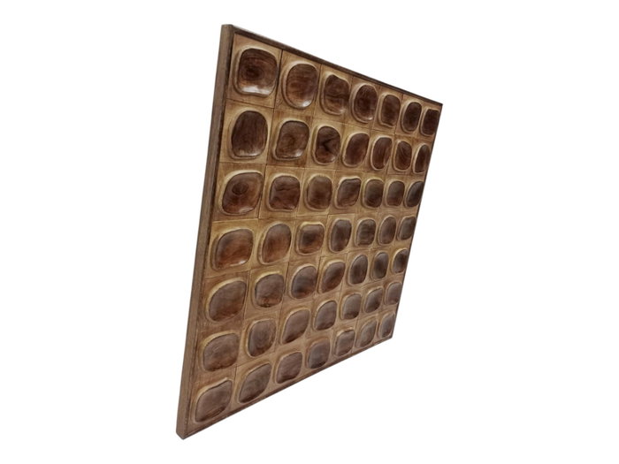 DKD Home Decor Decoración de Pared Mango 3D Natural 90x90x4,5 cm