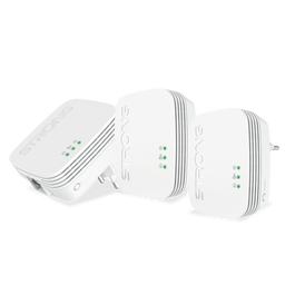 STRONG Powerline 600 Triple Pack Mini Adaptadores PLC Ethernet 600 Mbit/s Blanco 3 Piezas