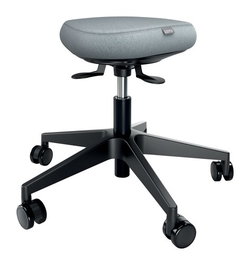 LEITZ Ergo Active Taburete con Asiento Acolchado Gris y Base Negra