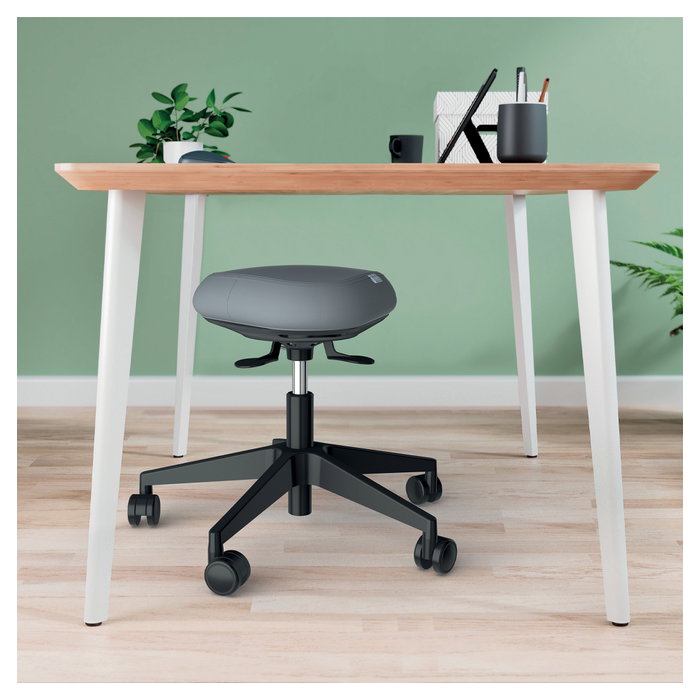 LEITZ Ergo Active Taburete con Asiento de Espuma y Ruedas, Gris Oscuro