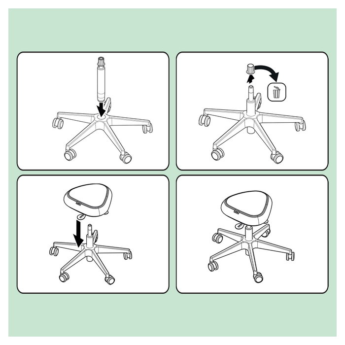 LEITZ Ergo Active Taburete con Asiento de Espuma y Ruedas, Gris Oscuro